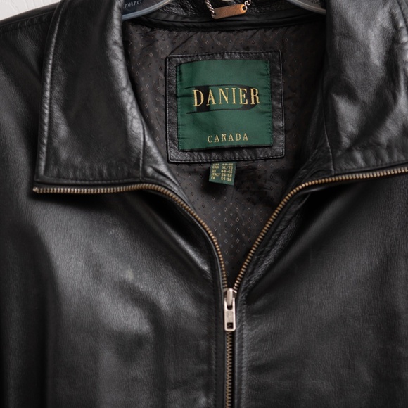 DANIER Men's Black Leather Jacket Size XL- Removable Layers VINTAGE High Quality - Picture 2 of 8